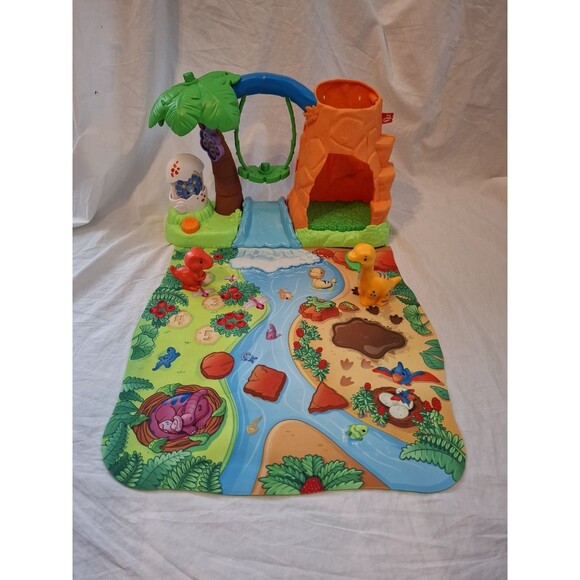 Fisher-Price Other - Fisher-Price Little People Dinosaur Village Play Set with Mat 2 Dinosaurs